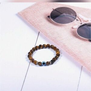 Fashion Stone Evil Eye Decor Beaded Bracelet For Men For Birthday Gift